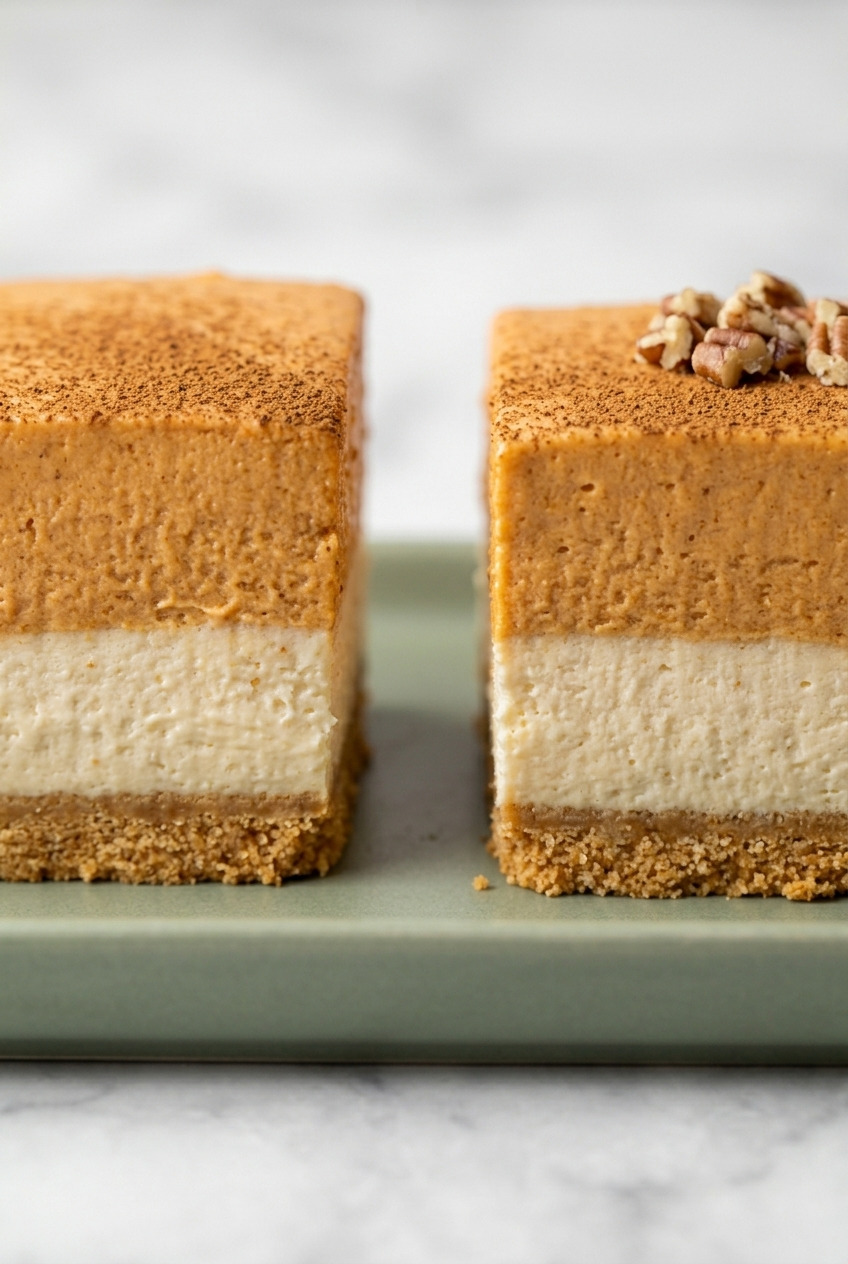nobake sweet potato cheesecake bars side view