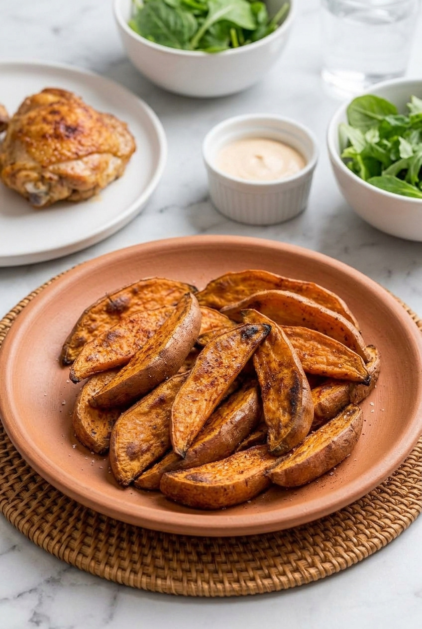 roasted sweet potato wedges complete meal
