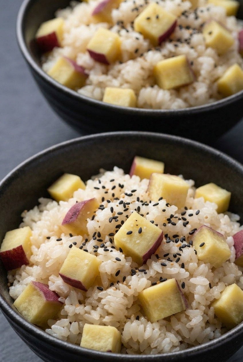 satsumaimo gohan japanese sweet potato rice dinner scene