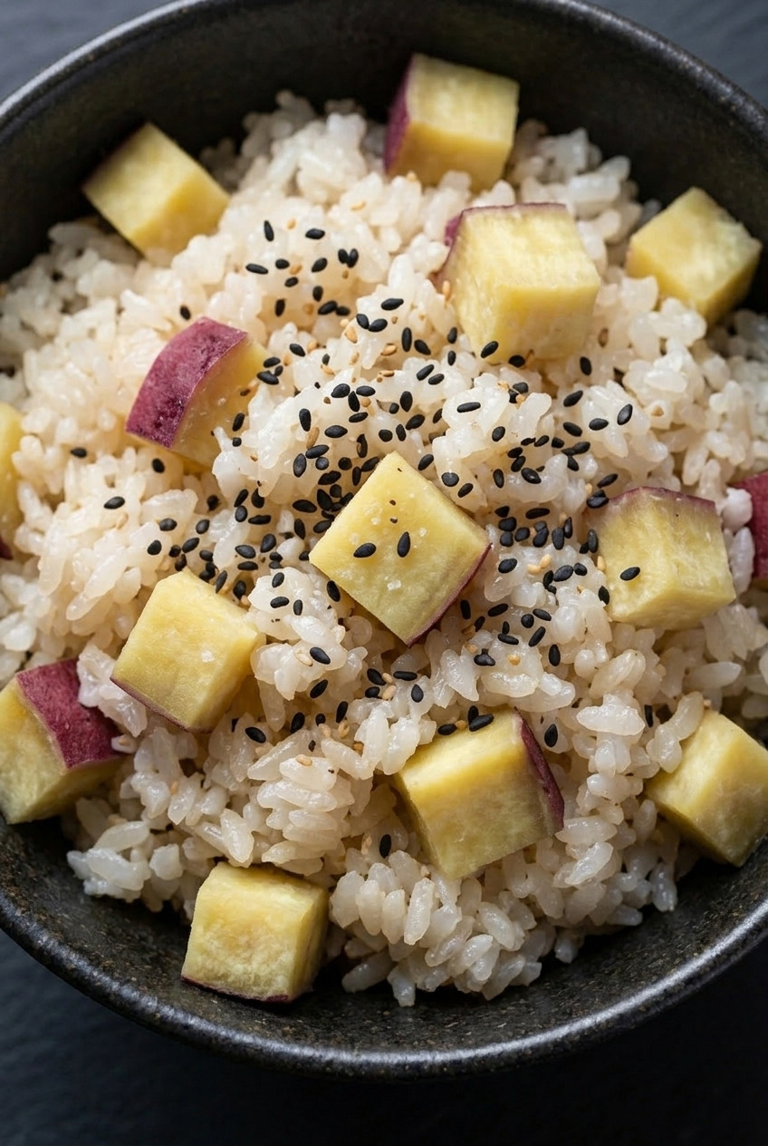 satsumaimo gohan japanese sweet potato rice served