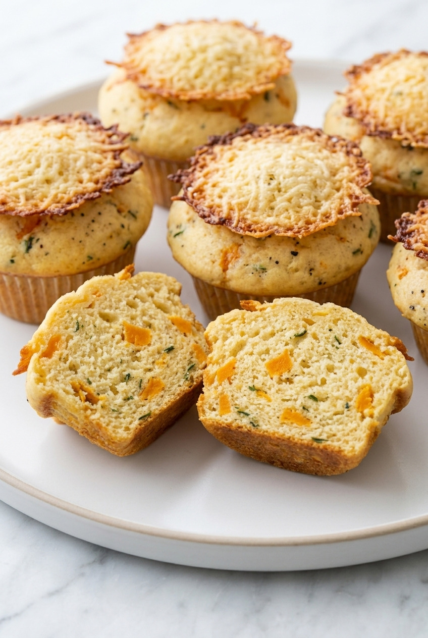 savory sweet potato and parmesan muffins