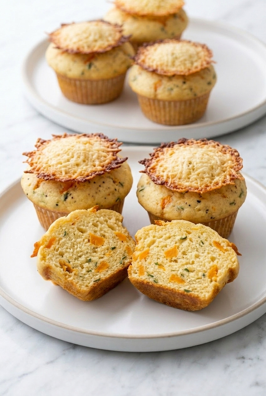 savory sweet potato and parmesan muffins dinner scene
