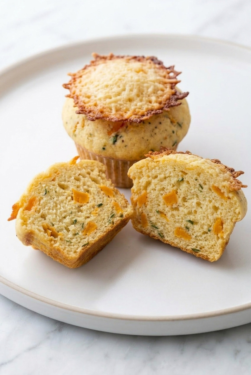 savory sweet potato and parmesan muffins served