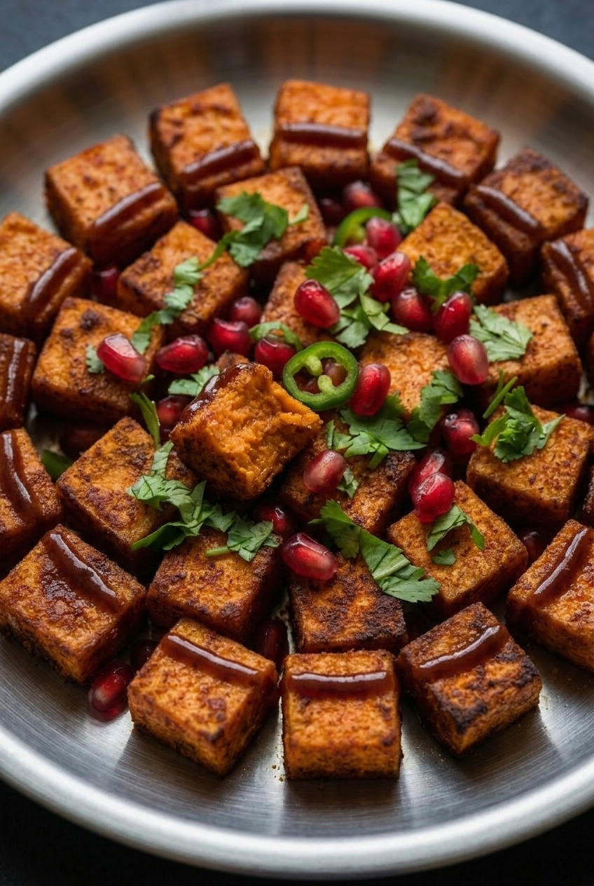 shakarkandi chaat indian sweet potato street salad close up