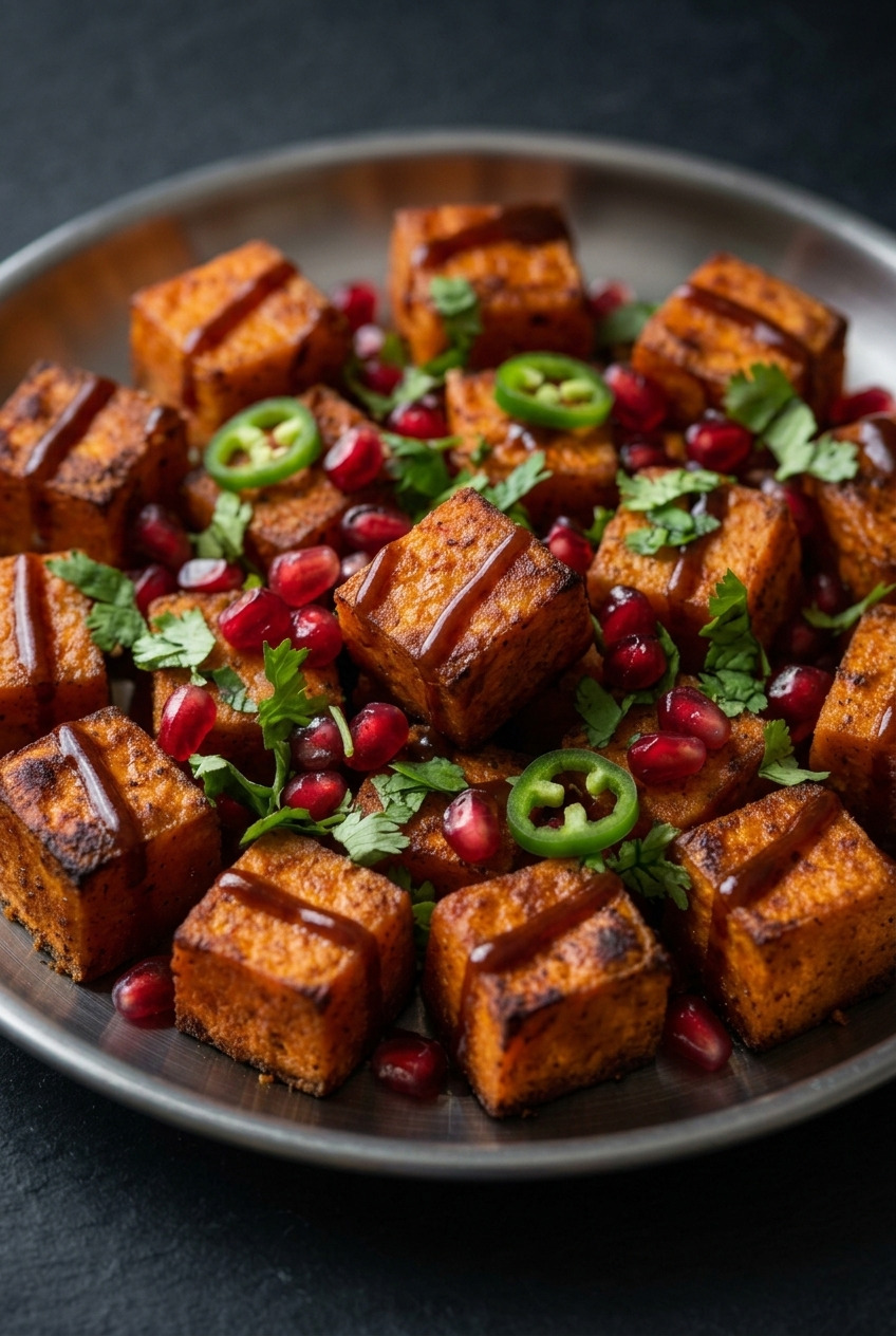 shakarkandi chaat indian sweet potato street salad side view