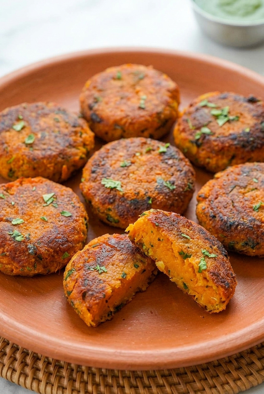 shakarkandi ki tikki indian sweet potato cutlets