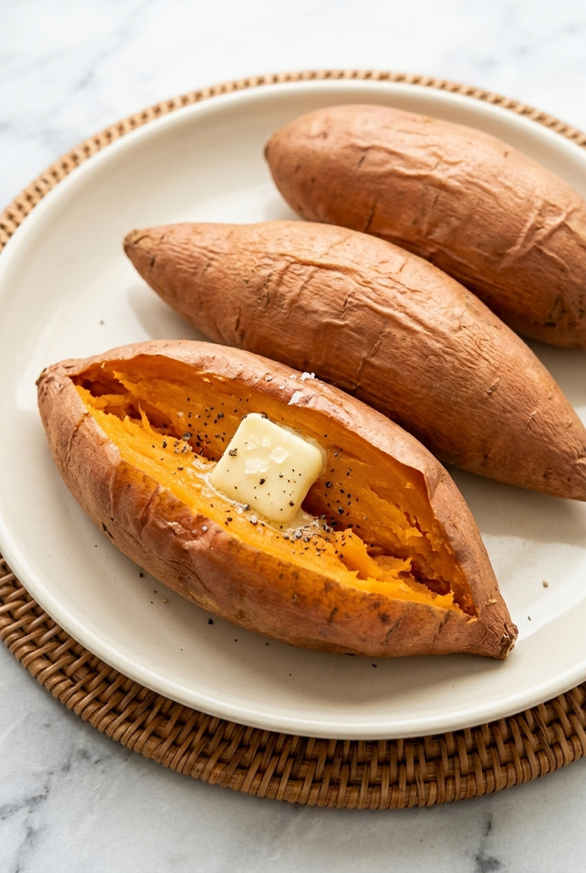 slow cooker whole baked sweet potatoes