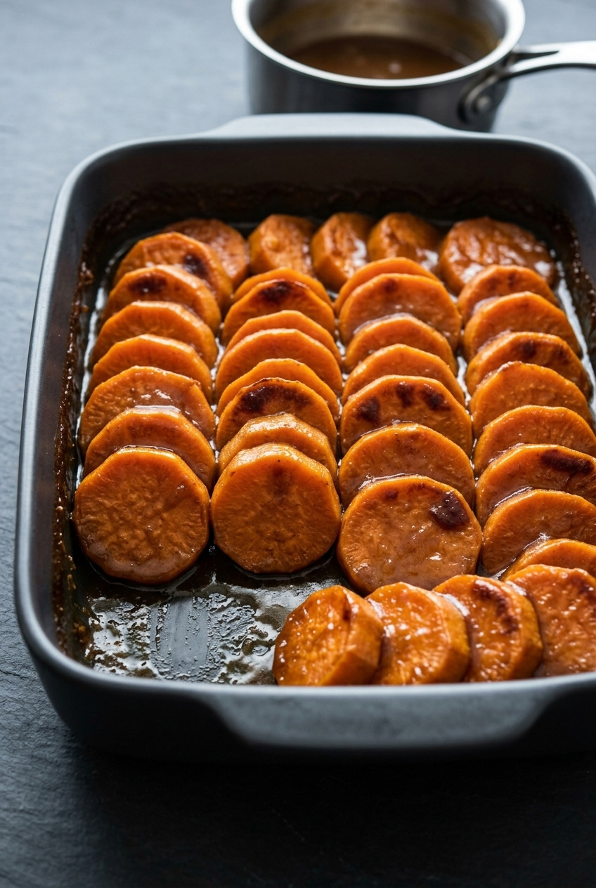 southern candied yams baked in brown sugar butter glaze