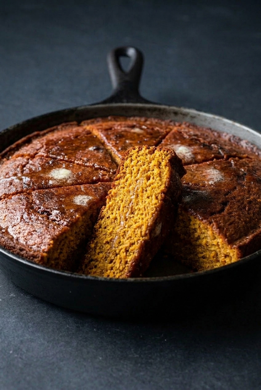 southern sweet potato cornbread side view