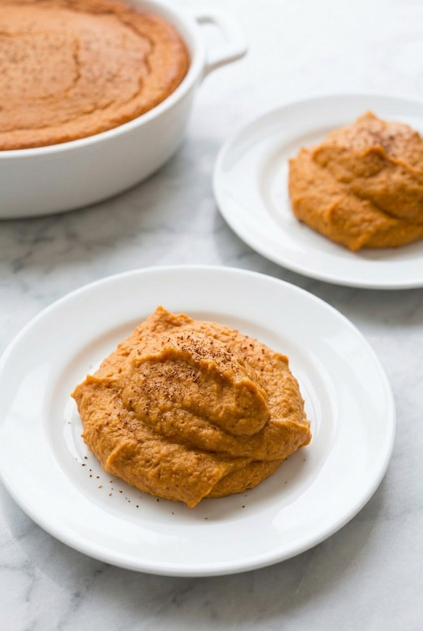 southern sweet potato souffle with vanilla and nutmeg dinner scene