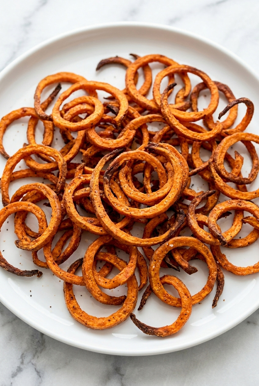spiralized sweet potato fries