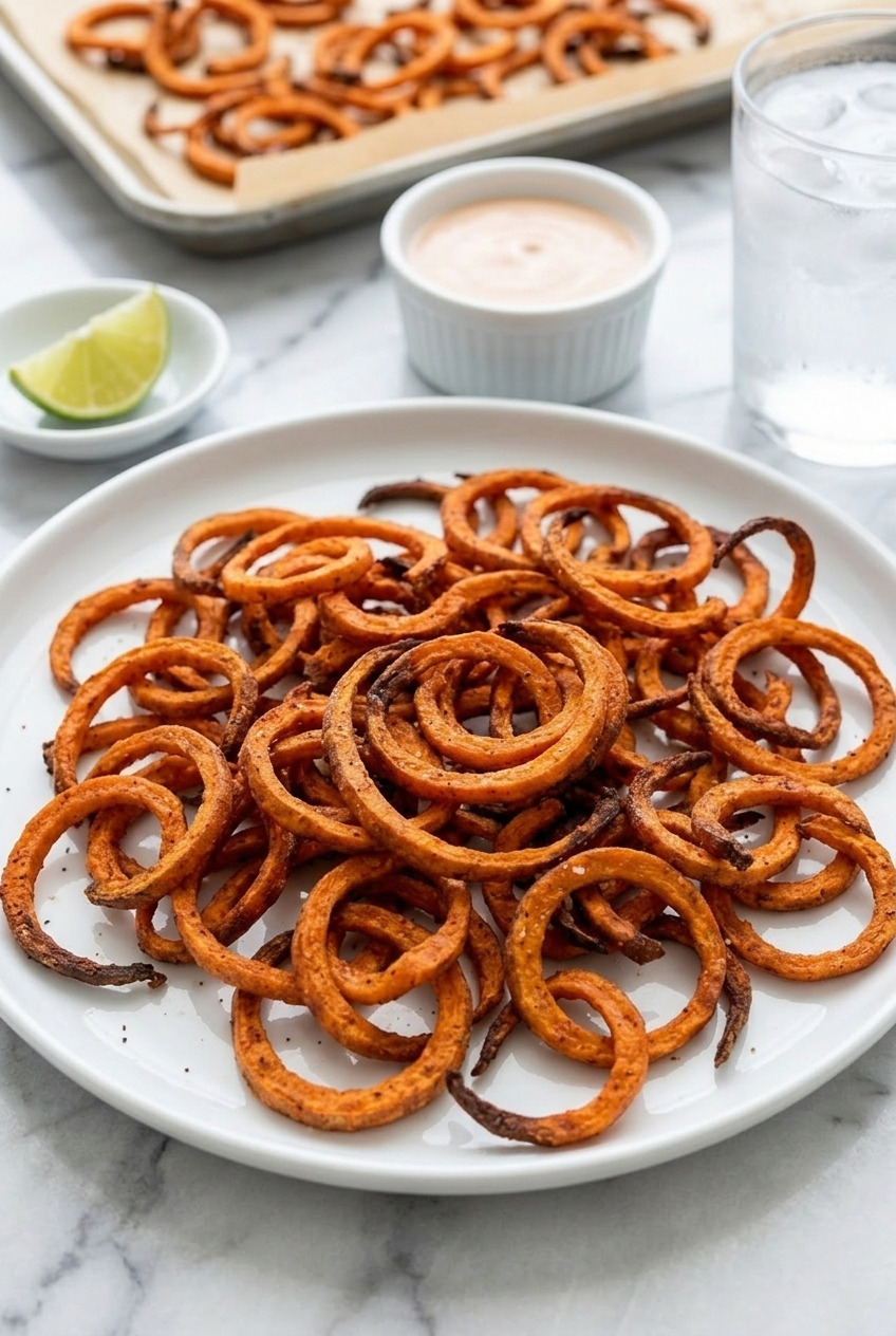 spiralized sweet potato fries complete meal
