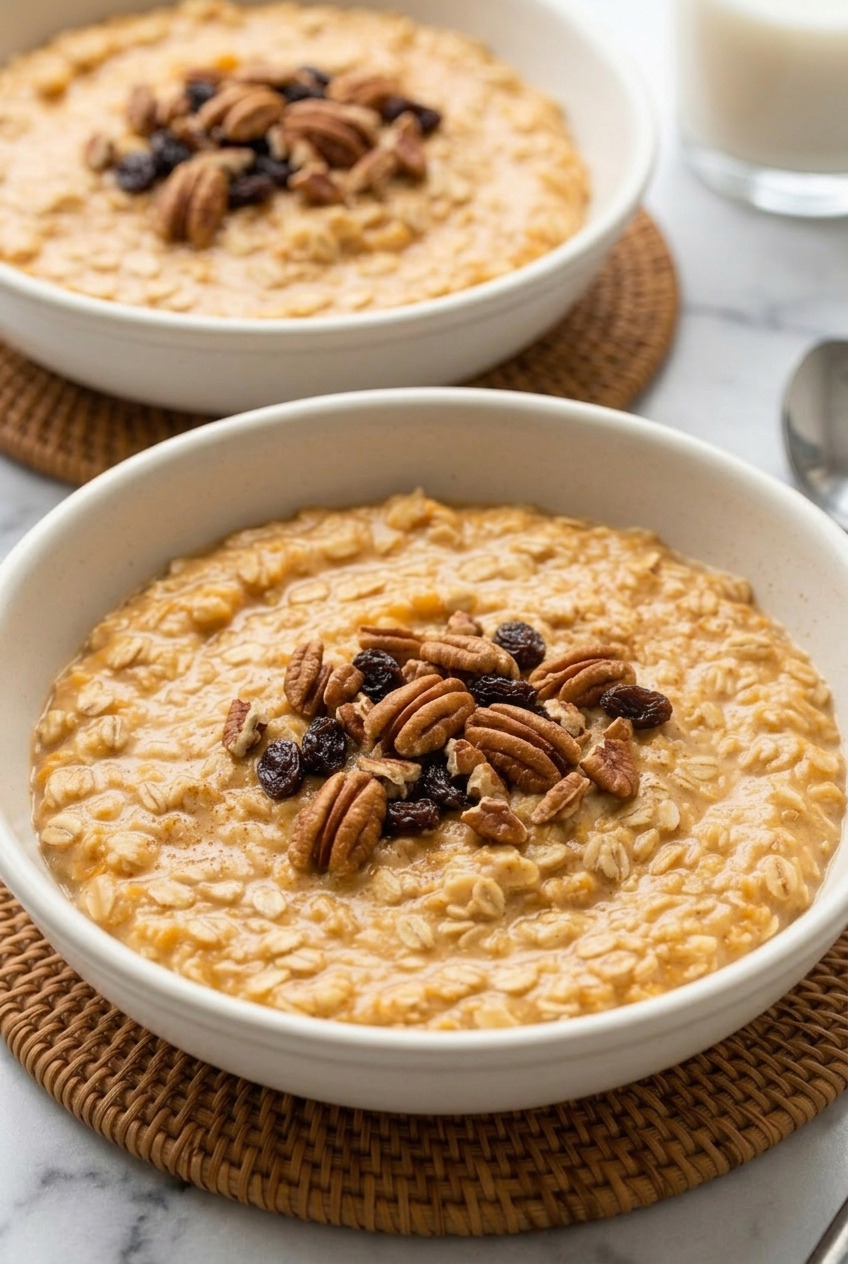 stovetop sweet potato oatmeal dinner scene