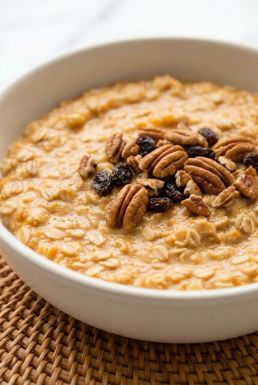 stovetop sweet potato oatmeal side view