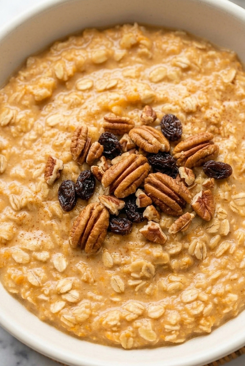 stovetop sweet potato oatmeal served