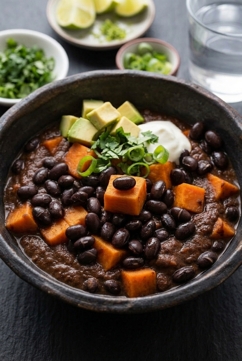 sweet potato and black bean chili complete meal