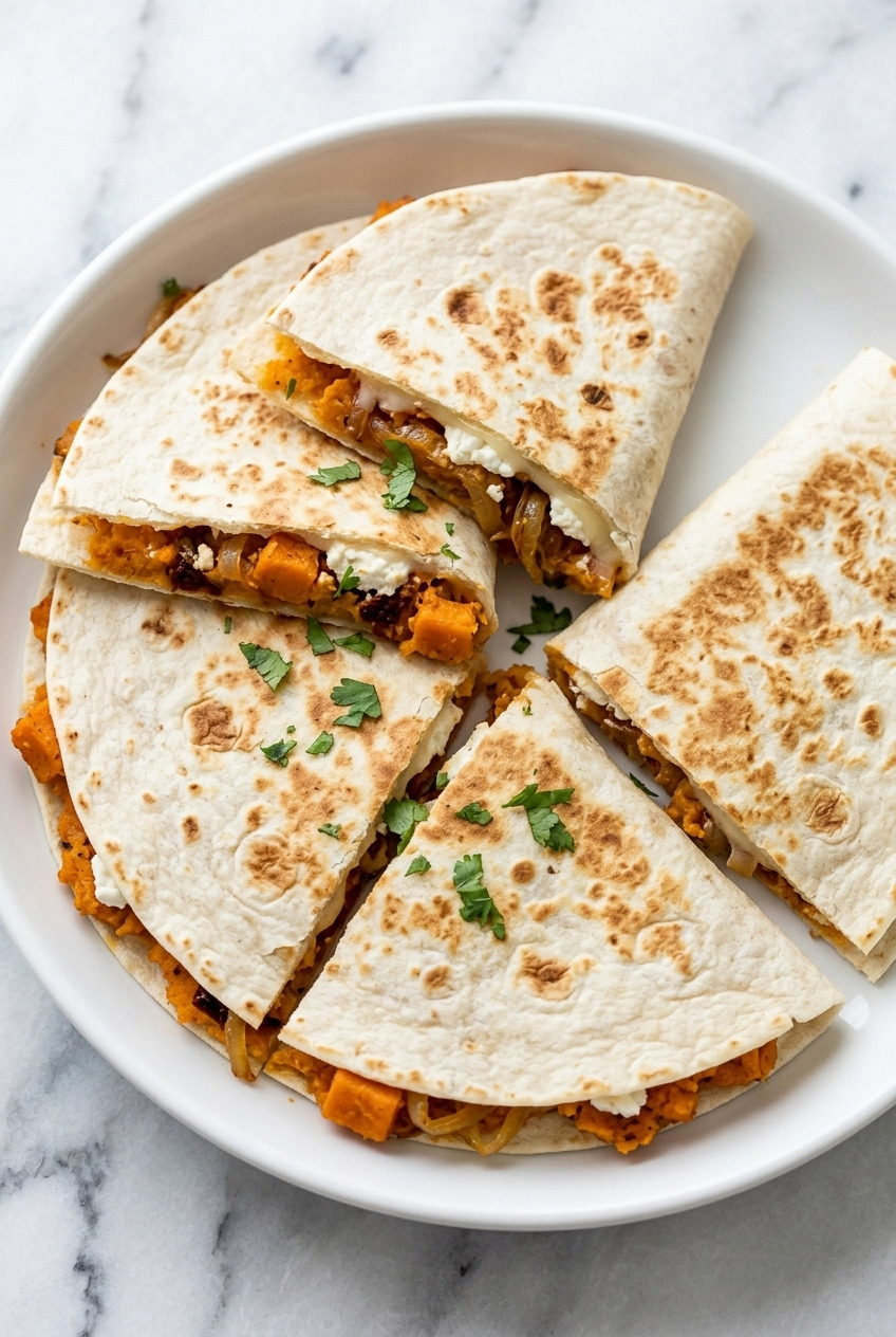 sweet potato and goat cheese quesadillas