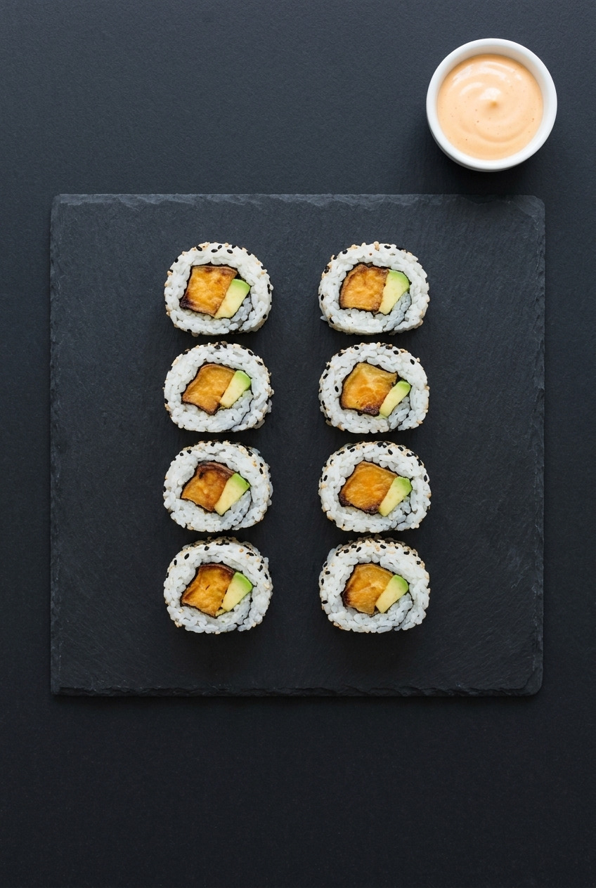 sweet potato avocado sushi rolls