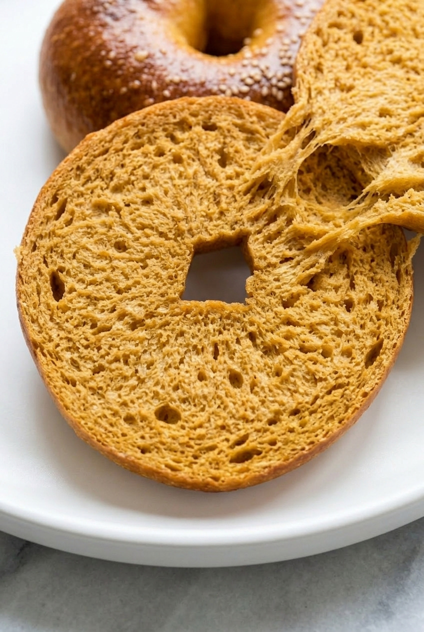 sweet potato bagels close up