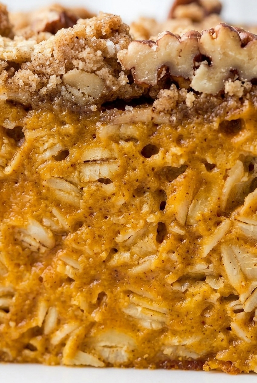 sweet potato baked oatmeal close up