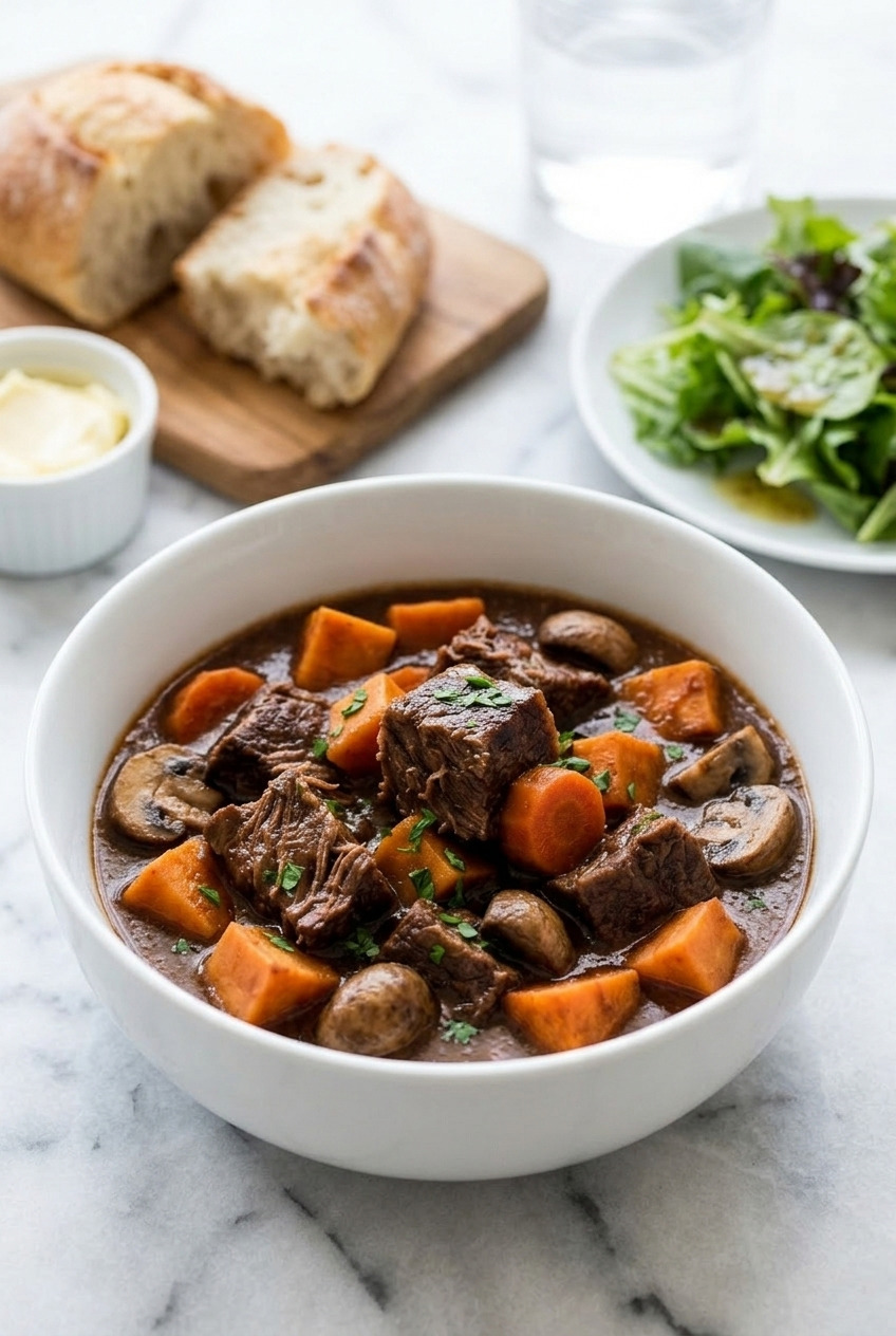 sweet potato beef stew complete meal