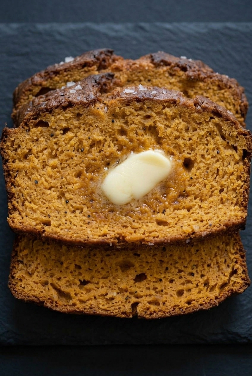 sweet potato beer bread close up