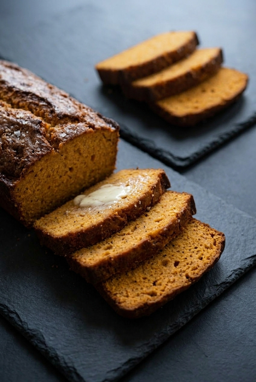 sweet potato beer bread dinner scene