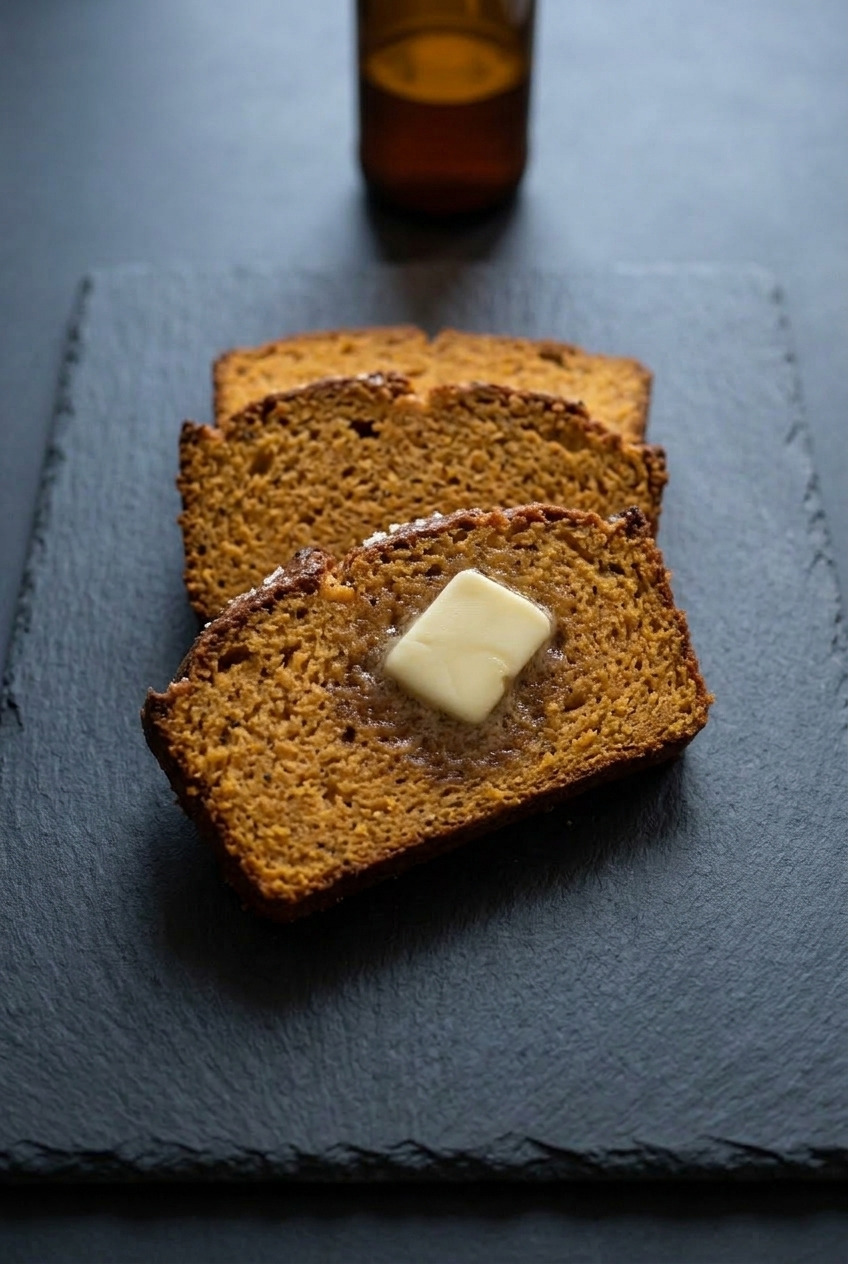 sweet potato beer bread side view