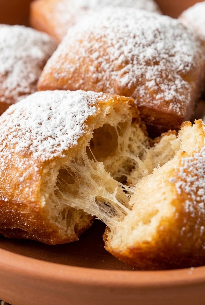 sweet potato beignets close up