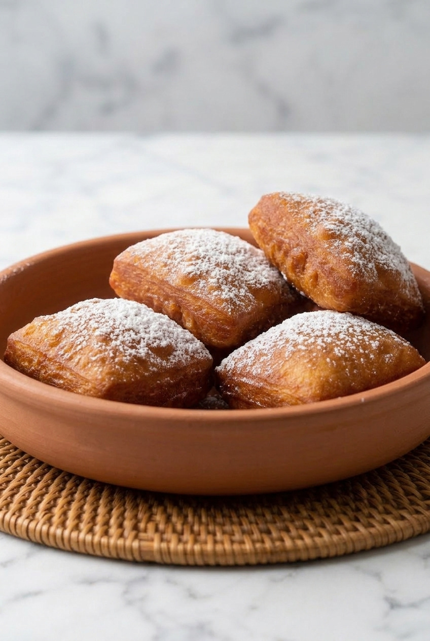 sweet potato beignets side view
