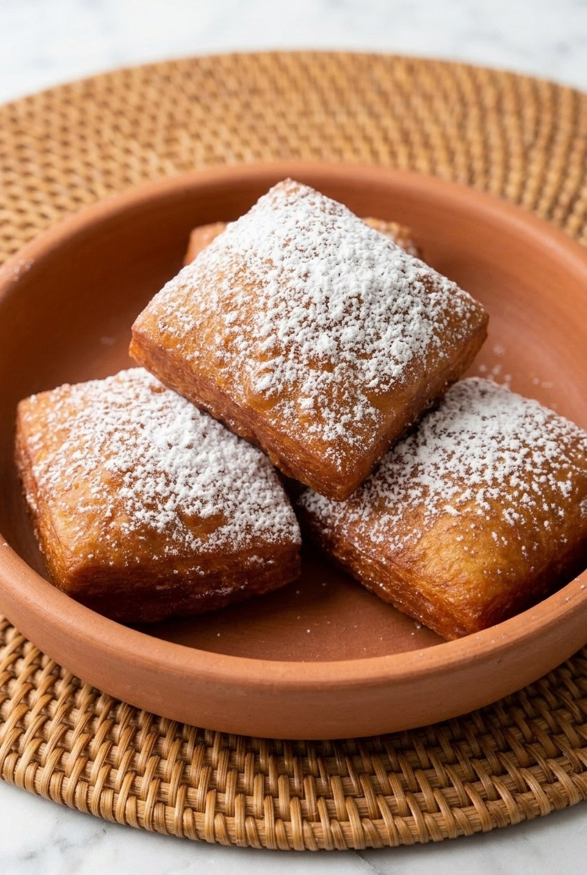 sweet potato beignets served