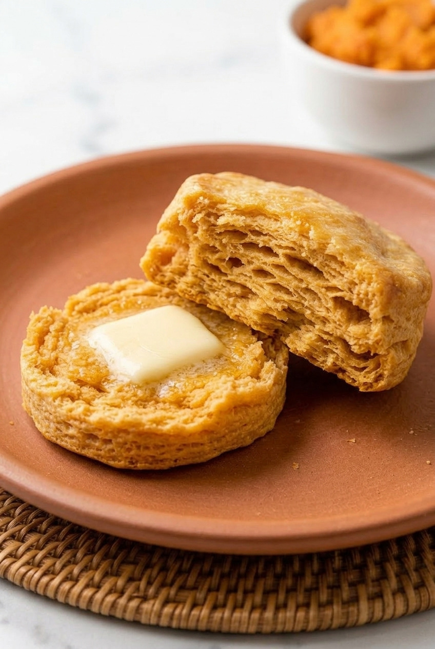 sweet potato biscuits close up