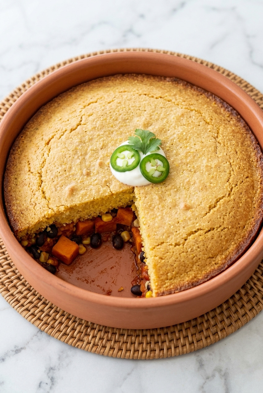 sweet potato black bean tamale pie