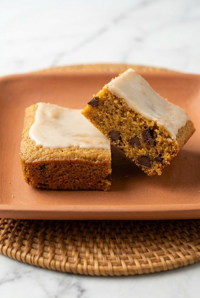 sweet potato blondies served