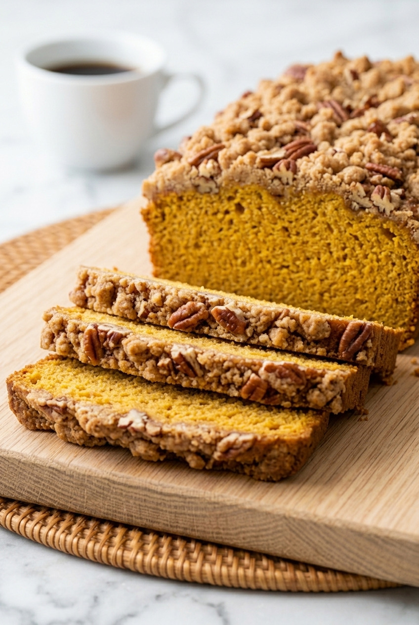 sweet potato bread with pecan streusel