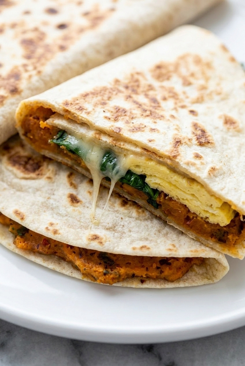 sweet potato breakfast quesadilla close up