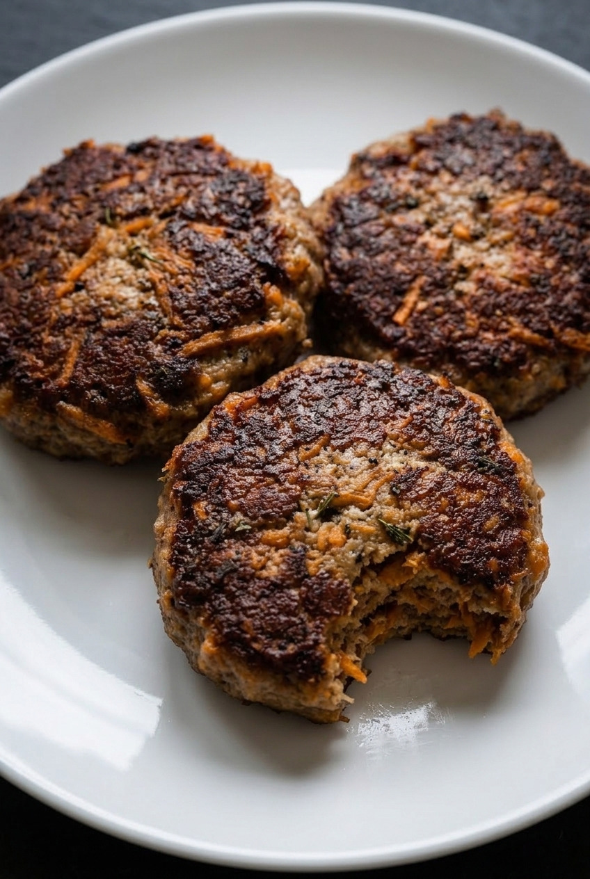 sweet potato breakfast sausage patties served