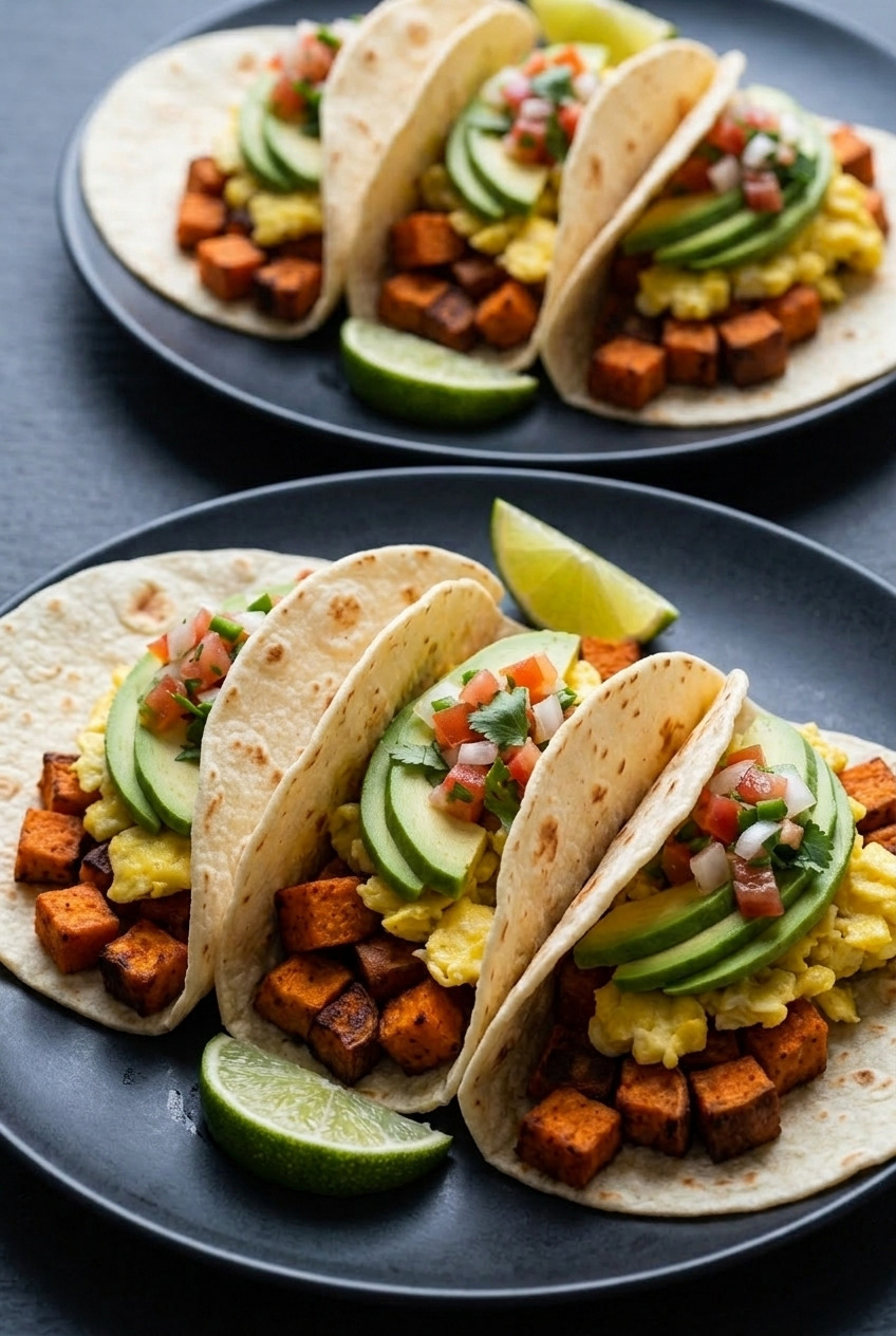 sweet potato breakfast tacos dinner scene