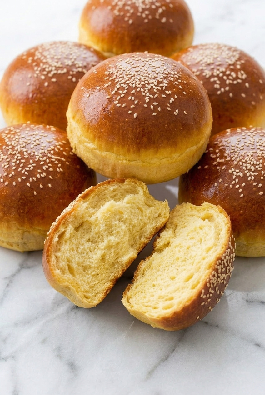 sweet potato brioche buns dinner scene