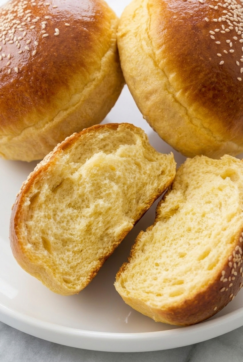 sweet potato brioche buns served