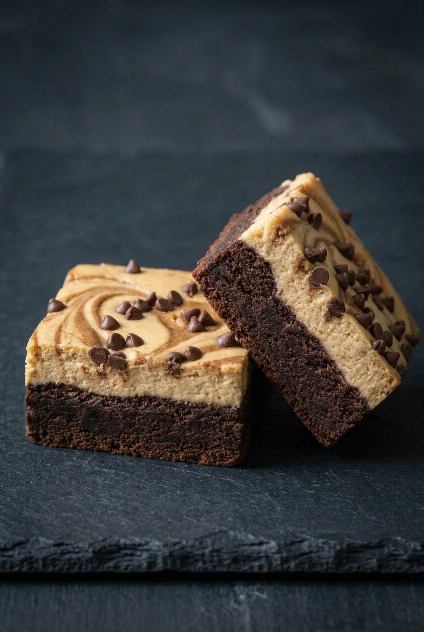 sweet potato cheesecake brownies side view