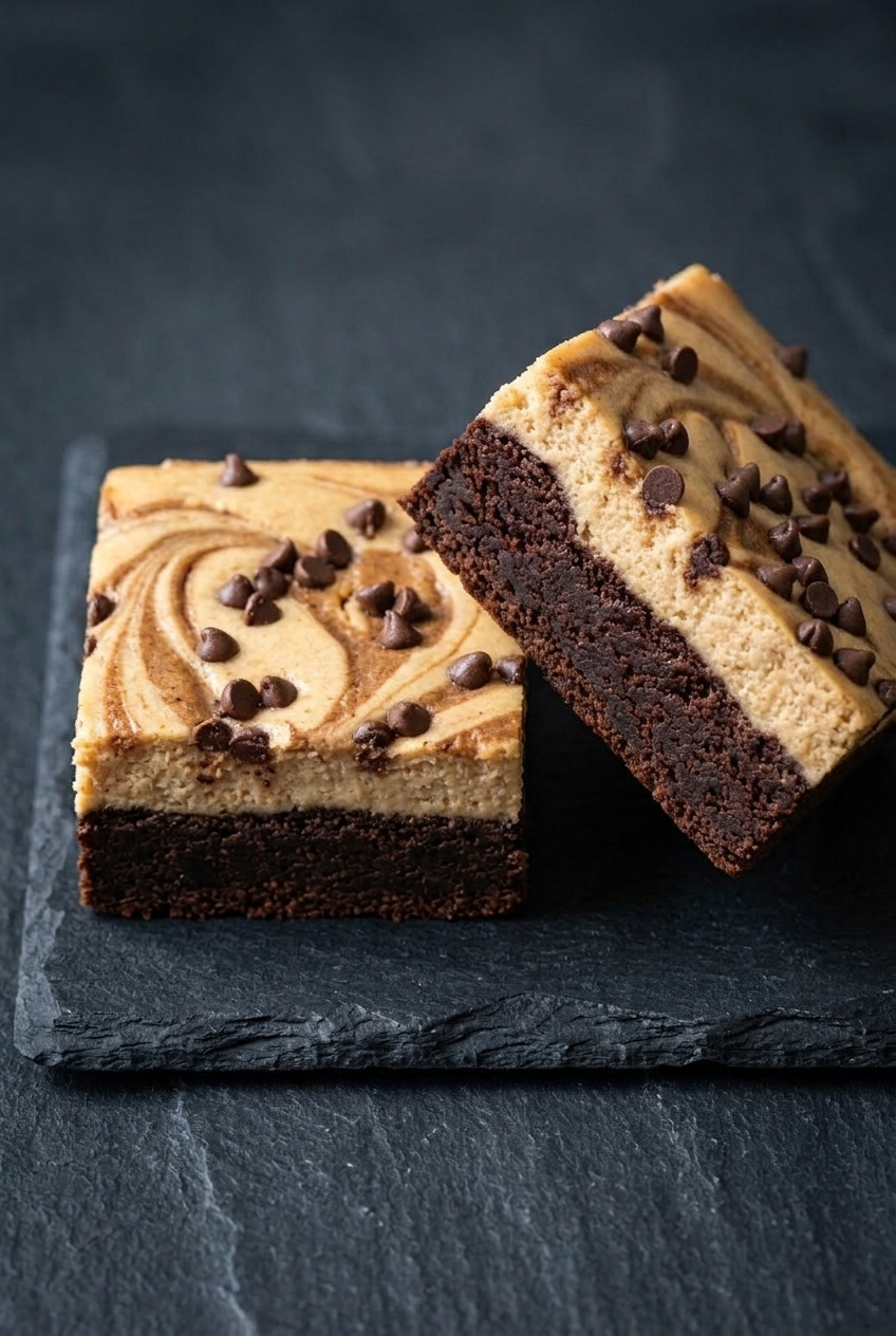 sweet potato cheesecake brownies served