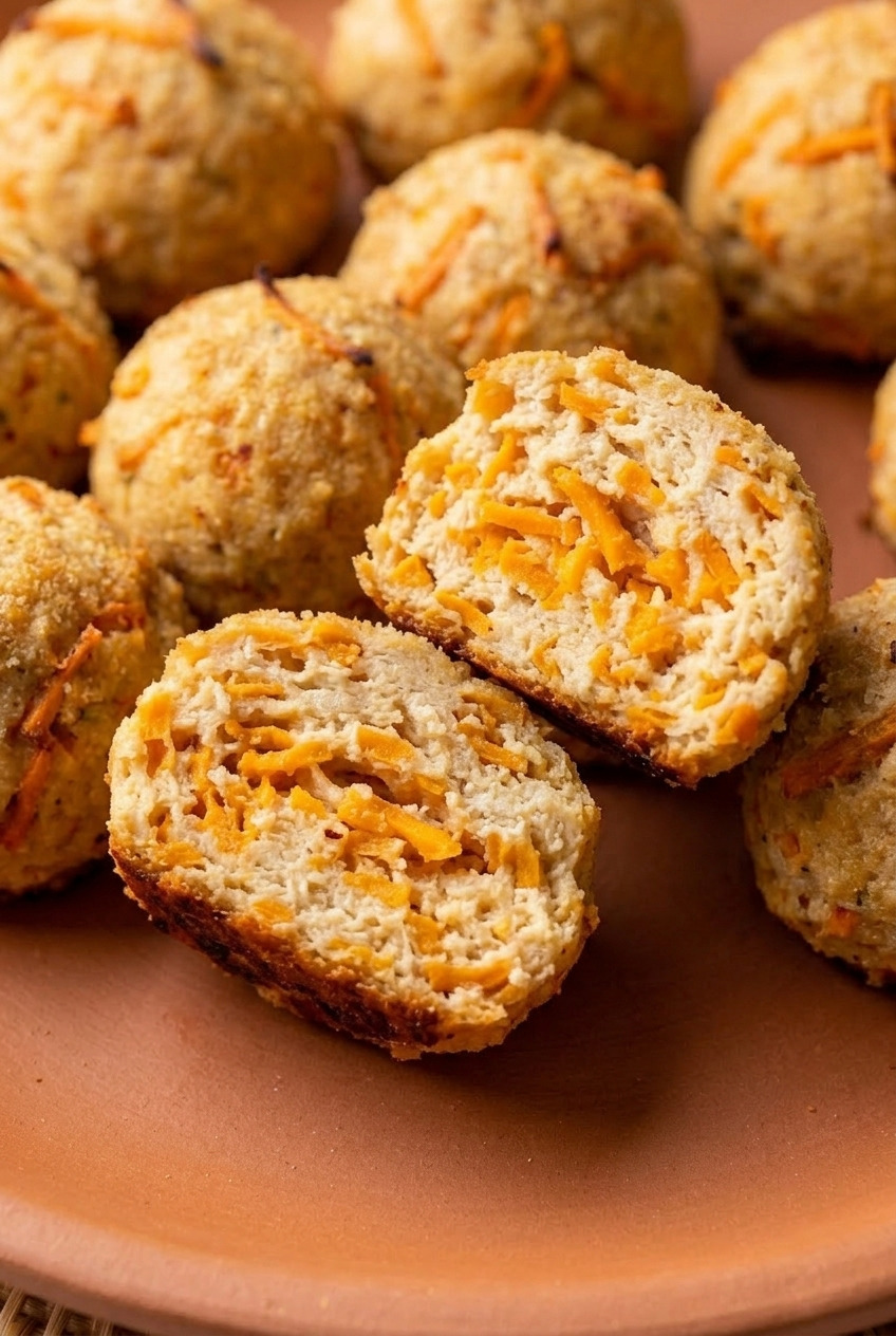 sweet potato chicken meatballs close up