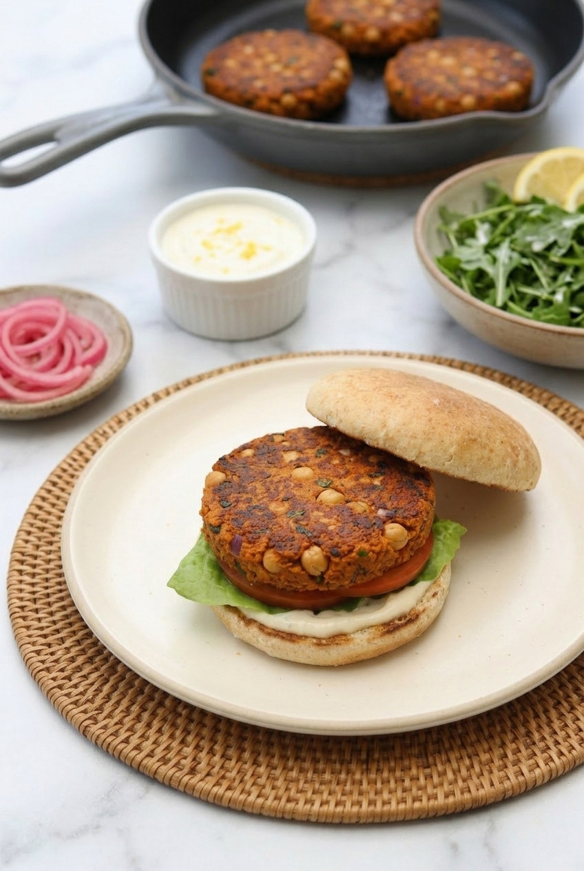 sweet potato chickpea burgers complete meal