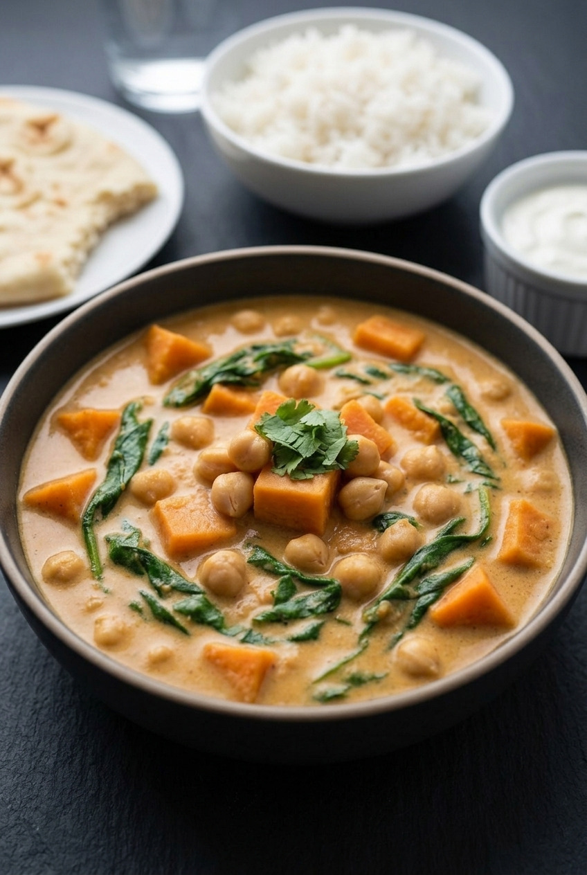 sweet potato chickpea coconut curry complete meal