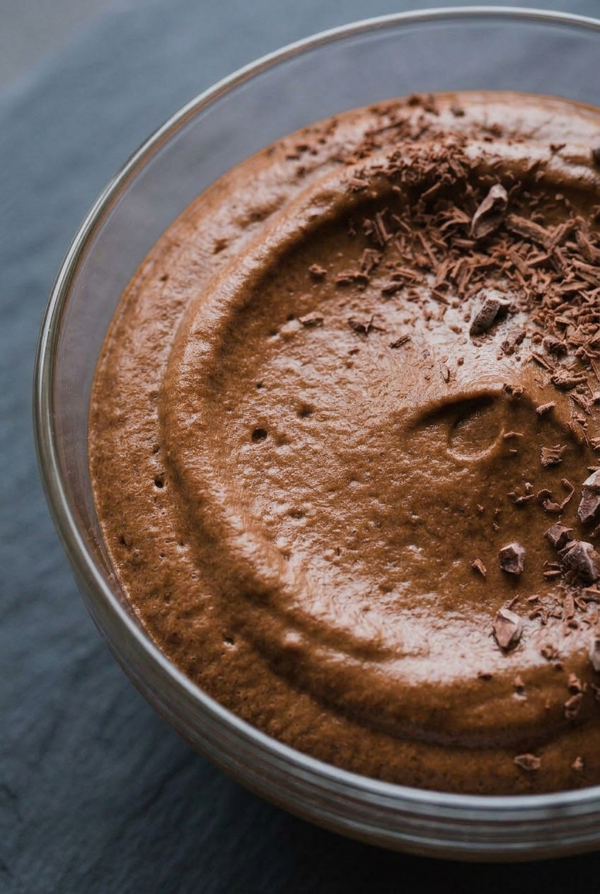 sweet potato chocolate mousse close up