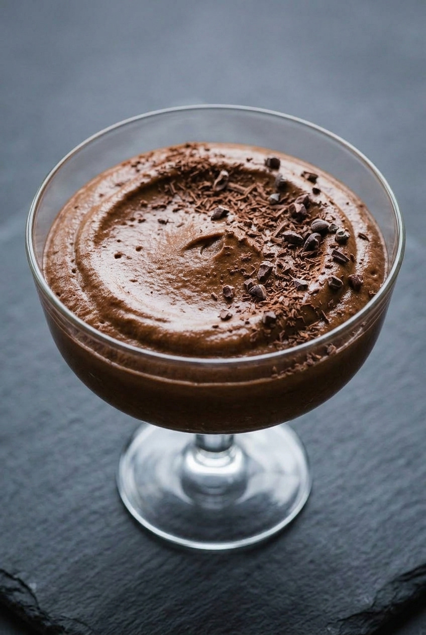 sweet potato chocolate mousse side view
