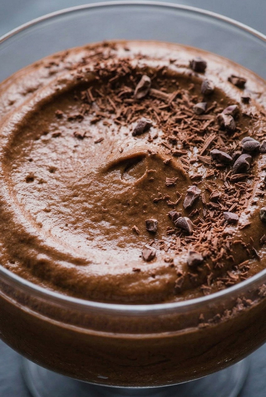 sweet potato chocolate mousse served