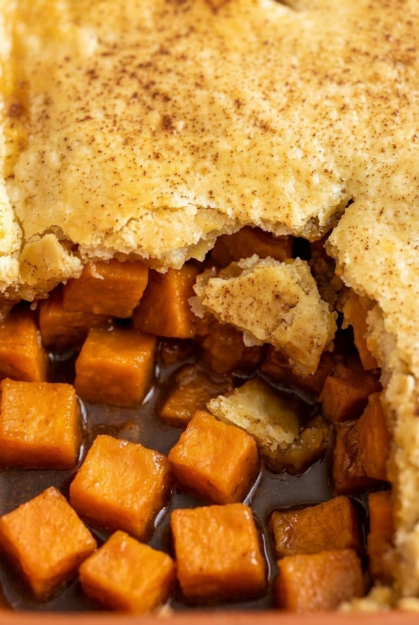 sweet potato cobbler close up
