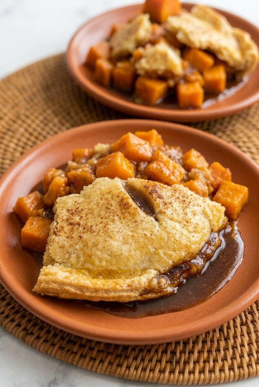 sweet potato cobbler dinner scene